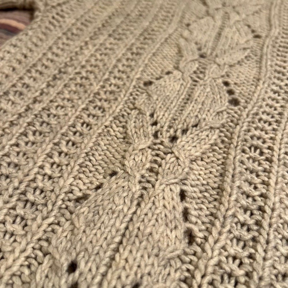 Aeropostale Tan Cable Knit Short Sleeve Cardigan‎ Sweater Dress S P - Picture 2 of 7